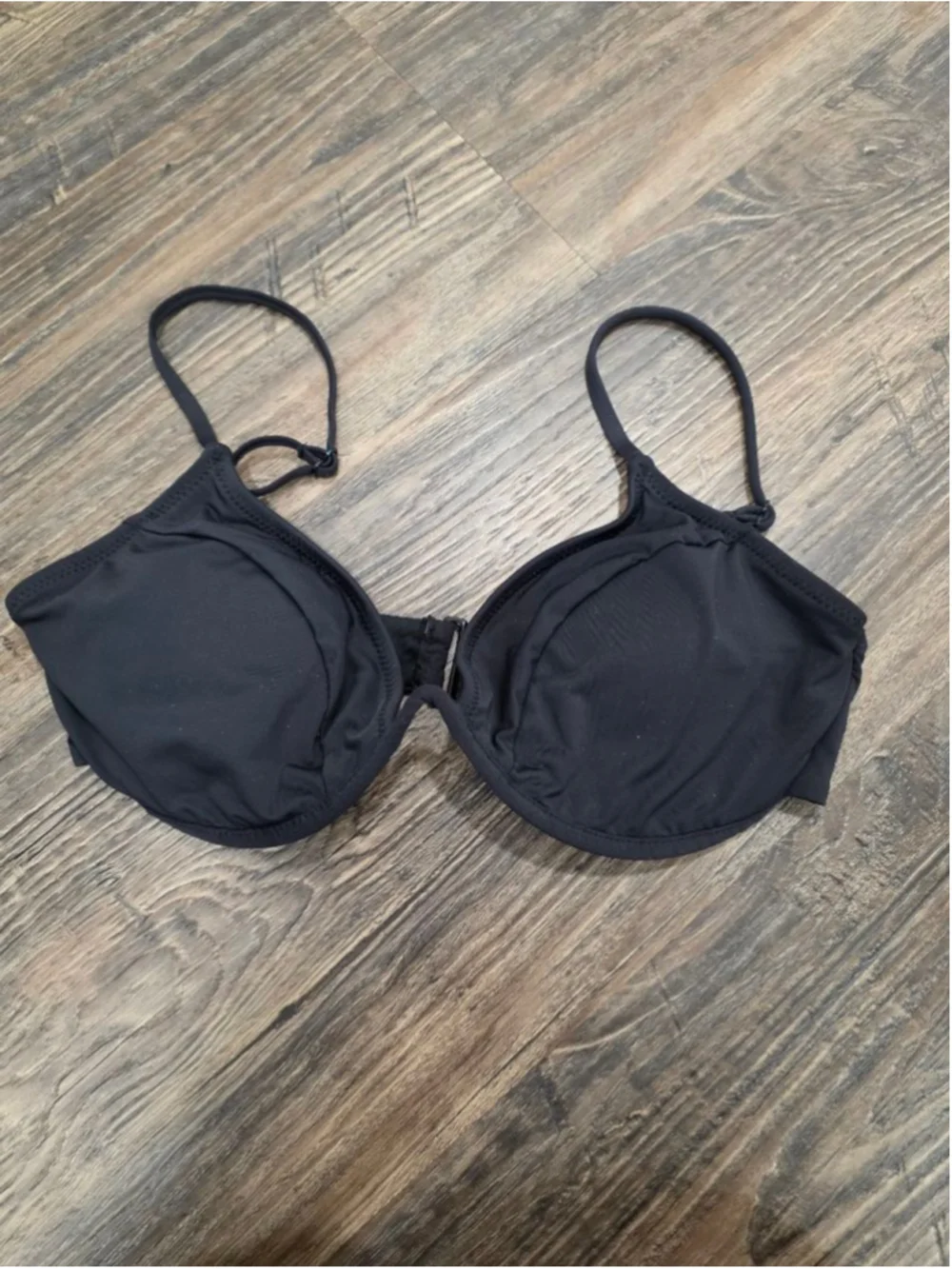 Good American Black Underwire Bikini Top Medium Size 2 Adjustable Swim Top
